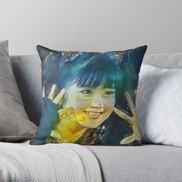 Yui-Metal Smiley Fox Goddess Babymetal Painting Digital Fan Art Throw Pillow RB2709 product Offical babymetal Merch